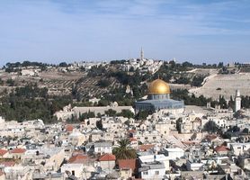 The holy city of Jerusalem.
