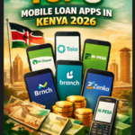 Top 5 best mobile loan apps in Kenya 2026 including M-Shwari, Tala, KCB M-PESA, Branch and Zenka offering instant loans via M-PESA